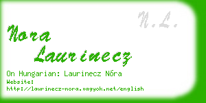 nora laurinecz business card